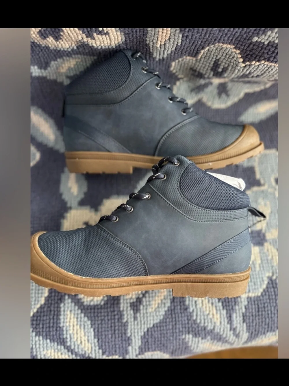 ✨ NWT Sonoma Nicco Kids Hiking Boots Size 6 Blue Memory Foam Lace Up